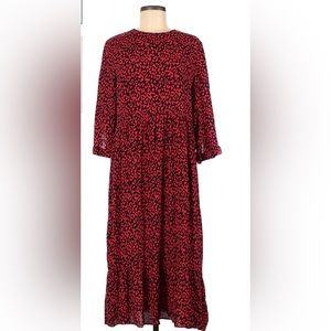 Zara cheetah midi dress 3/4 sleeves